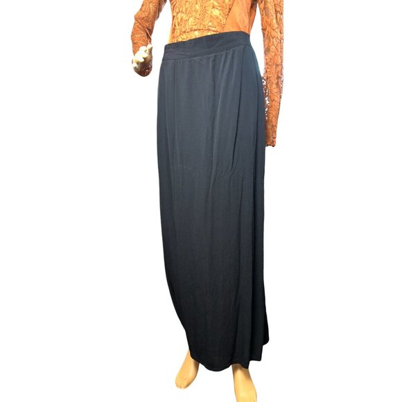 LOFT Womens Lined Maxi Skirt Size S Black Minimalist Chic Feminine - Picture 2 of 7